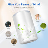 HEPA Air Purifier for Home with USB Cable, 20 db Quiet Air Purifiers for Home Air Cleaner Air Filter Eliminator for Bedroom Desktop Office Living Room for Pet, Pollen, Smoke Odor Pollutants(White) - Chronus